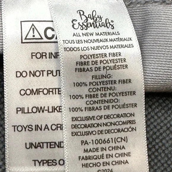 Baby Essentials Baby Security Blanket Plush Gray Dog Lovey - Picture 3 of 4